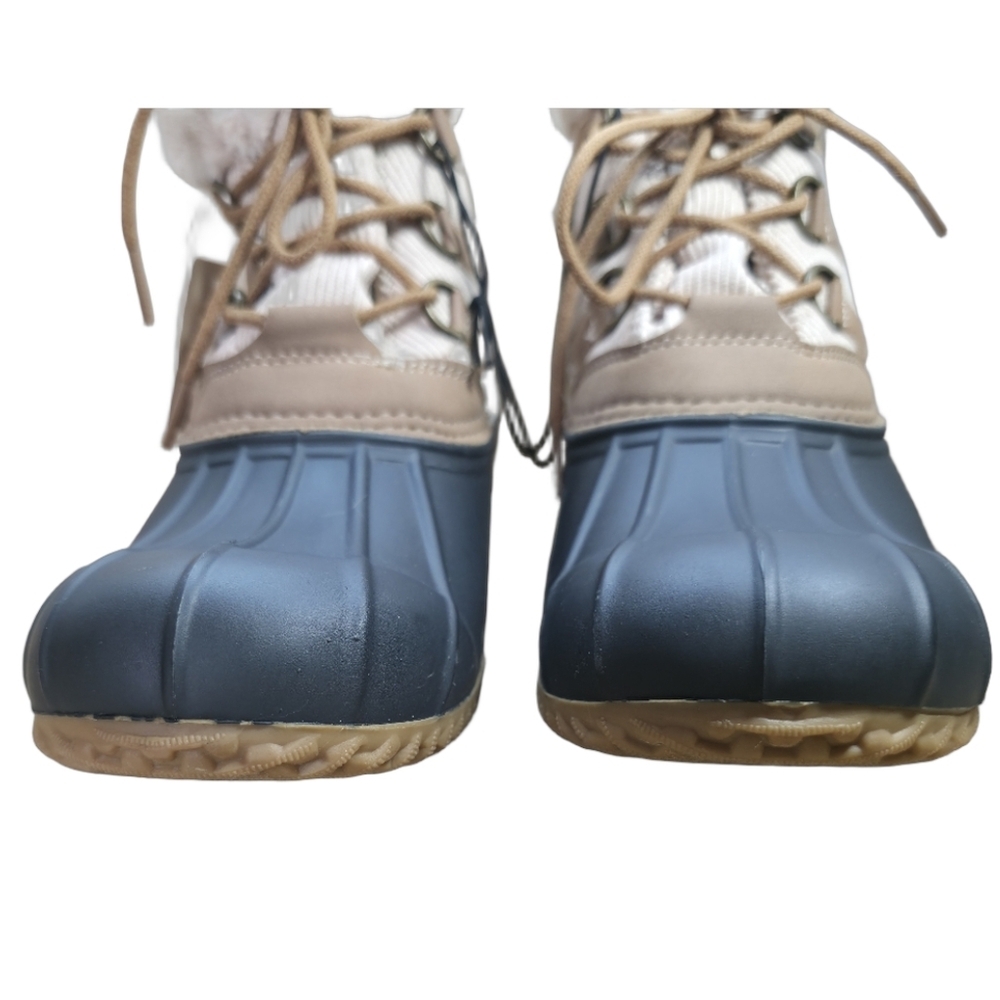St. John's Bay Cream and Blue Winter Duck Boots Size 11 - Picture 5 of 10